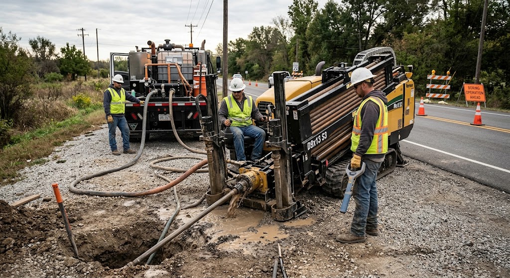 Horizontal directional drilling equipment for underground conduit work